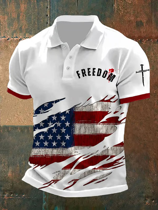 Ανδρικά Vintage 'Charlie Kirk' αμερικανική σημαία σηματοδότηση πουλόβερο