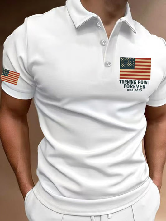 Ανδρική Vintage Charlie Kirk αμερικανική σημαία εκτύπωση