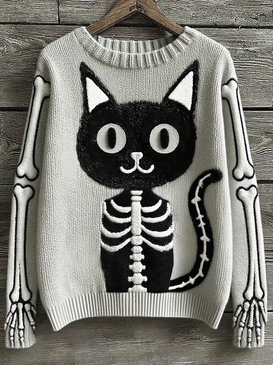 Γυναικείο Vintage ζώα εκτύπωση άνεση περιστατικό πουλόβερ άνετα