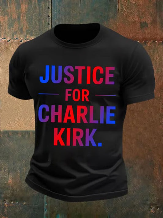 Ανδρικό σημείο γυρισμού Charlie Kirk ΗΠΑ Trump Αναμνηστικό T-Shirt