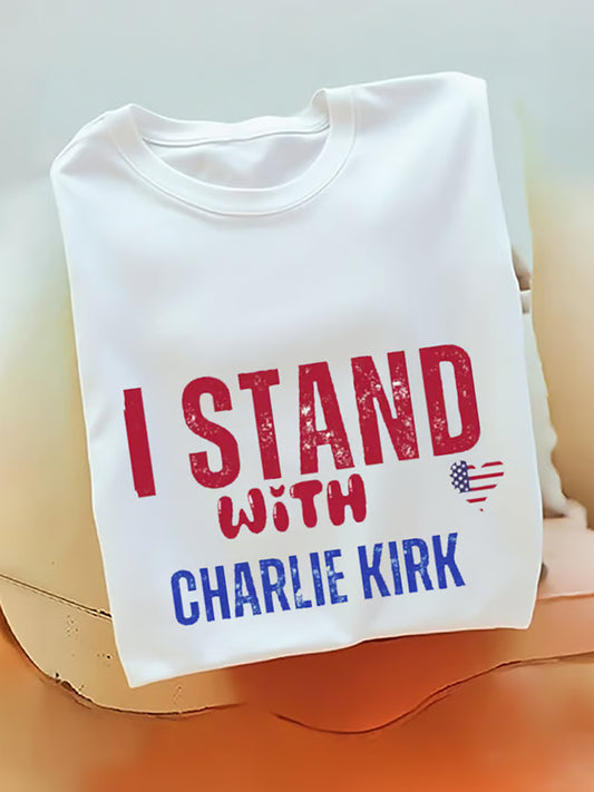 Ανδρικό σημείο γυρισμού Charlie Kirk ΗΠΑ Trump Αναμνηστικό T-Shirt