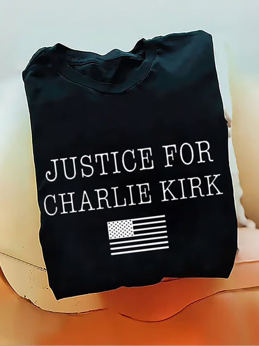 Ανδρικό σημείο γυρισμού Charlie Kirk ΗΠΑ Trump Αναμνηστικό T-Shirt