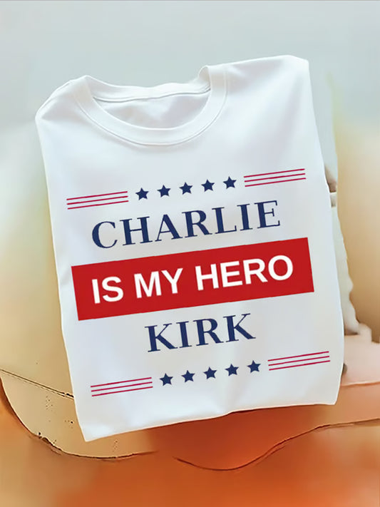 Ανδρικό σημείο γυρισμού Charlie Kirk ΗΠΑ Trump Αναμνηστικό T-Shirt