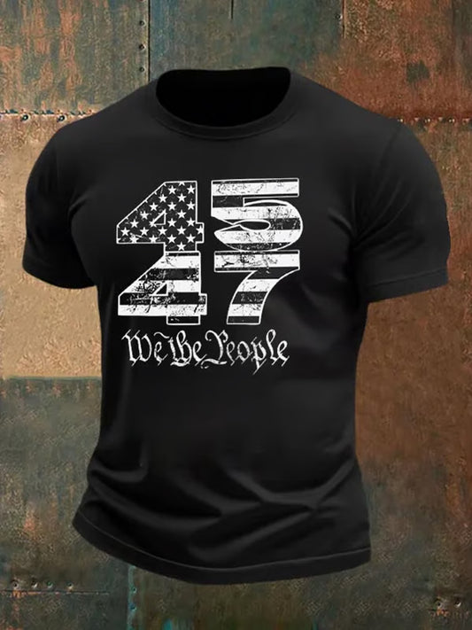 Ανδρικό σημείο γυρισμού Charlie Kirk ΗΠΑ Trump Αναμνηστικό T-Shirt
