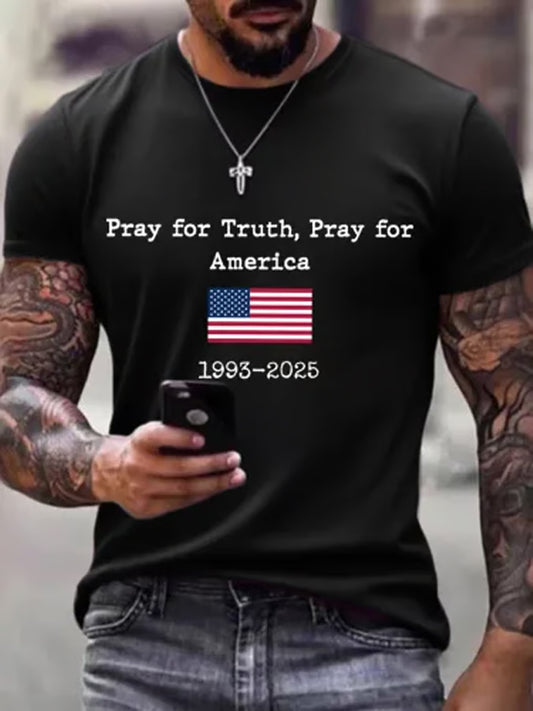Ανδρικό σημείο γυρισμού Charlie Kirk ΗΠΑ Trump Αναμνηστικό T-Shirt