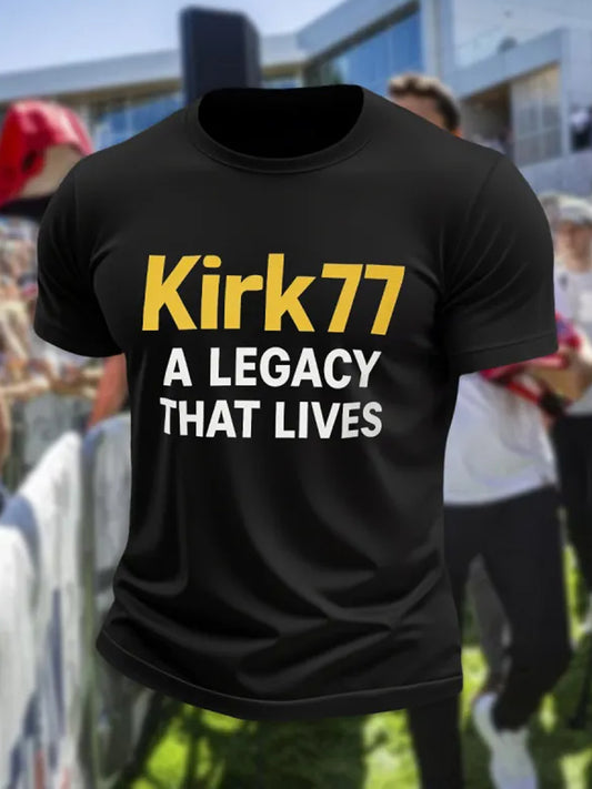Ανδρικό σημείο γυρισμού Charlie Kirk ΗΠΑ Trump Αναμνηστικό T-Shirt