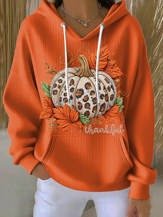Γυναίκες Ευχαριστίες κολοκύθα σαφέντα φύλλα της τέχνης Casual Hoodie Τέχνης