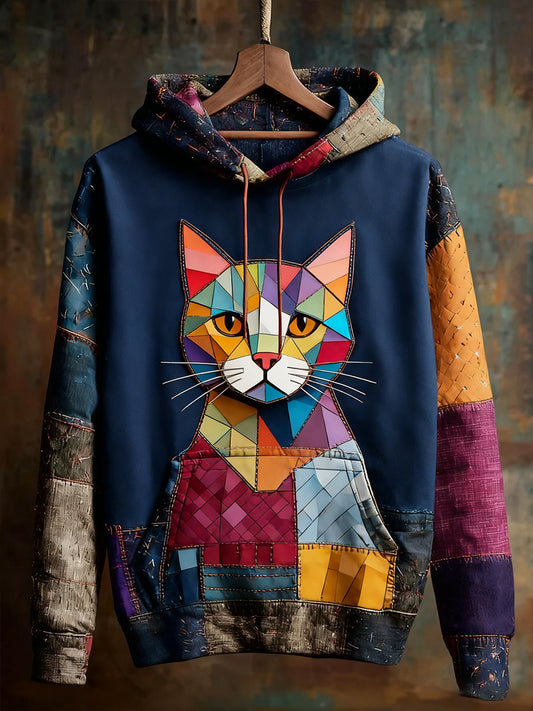Unisex ζωική τέχνη εκτύπωση Casual Vintage Hoodie Hoodie