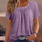 Γυναικείο περιστατικό στρογγυλό λαιμό στερεό χρώμα κουμπί στοιχείο κοντομάνικο κορυφαίο T-Shirt