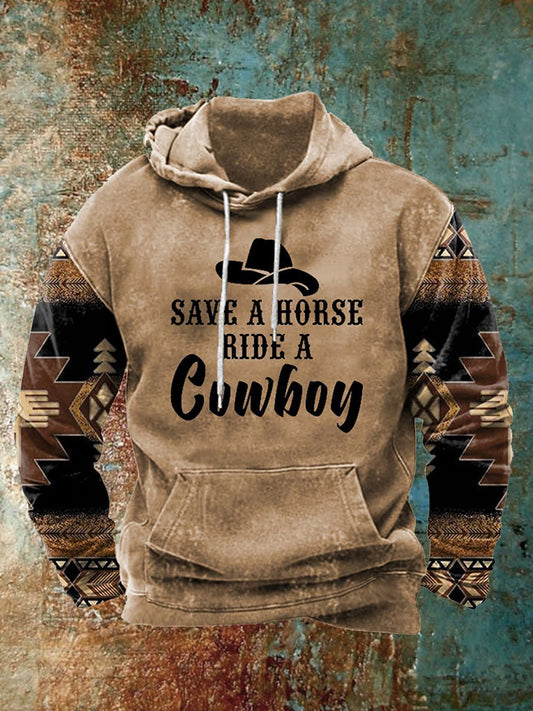 Ανδρικά Retro Western Εκτύπωση Καθαρό Φορντζόλα Κουκούλας