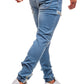 Ανδρικά αθλητικά μόδα Denim παγωμένο φερμουάρ ραφή ελαστική κορδόνια περιστασιακό Τζινς
