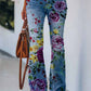 Γυναικείο Vintage τυπωμένο Faux Denim Casual παντελόνι