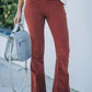 Γυναικείο στερεό χρώμα υψηλή μέση Slim Fit ασήμαντο παντελόνι