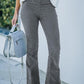 Γυναικείο στερεό χρώμα υψηλή μέση Slim Fit ασήμαντο παντελόνι
