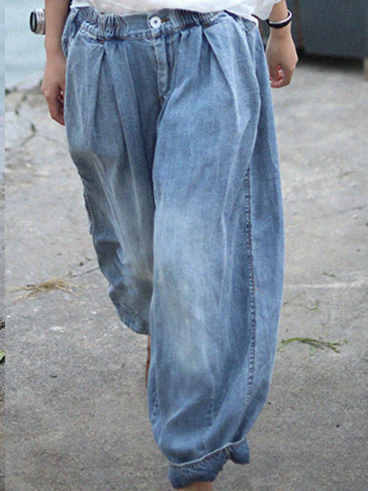 Γυναικείο Retro Denim Faux Denim Bloomer παντελόνι