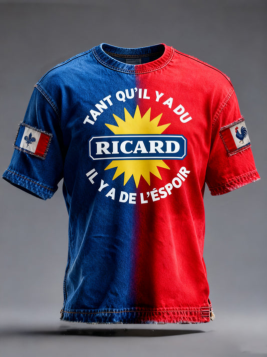 Ανδρική γαλλική σημαία Ricard Casual T-Shirt