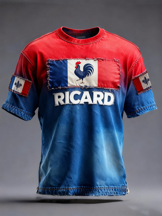 Ανδρική γαλλική σημαία Ricard Casual T-Shirt