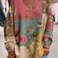 Γυναικείο Vintage τέχνη Floral Εκτύπωση άνεση κορυφή