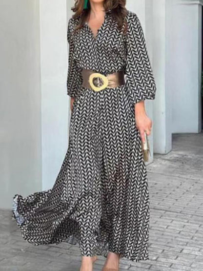 Γυναικείο Retro φόρεμα ανθεκτικό V-λαιμό δαντέλα-Up μακριά μανίκι