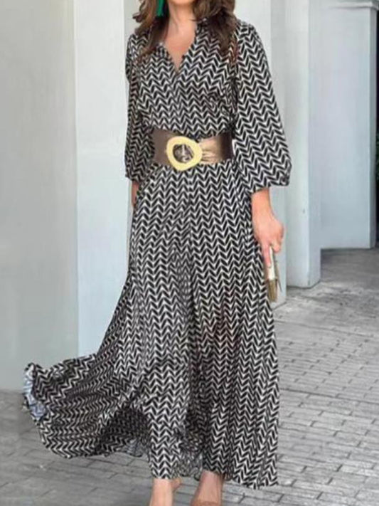 Γυναικείο Retro φόρεμα ανθεκτικό V-λαιμό δαντέλα-Up μακριά μανίκι