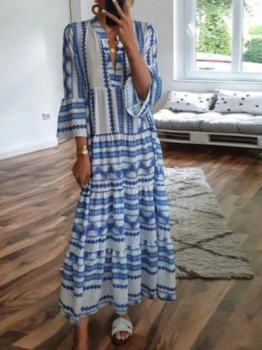 Γυναικεία γεωμετρική εκτύπωση Maxi Φούστα Boho στύλ