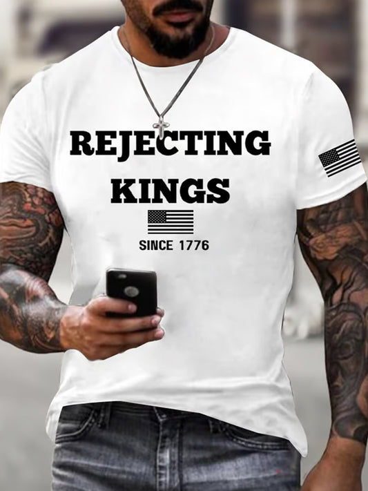 Ανδρικά FDT "No Kings" Εκτύπωση κοντό μανίκι T-Shirt