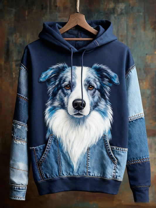 Unisex ζωική τέχνη εκτύπωση Casual Vintage Hoodie Hoodie