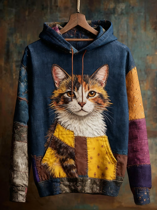 Unisex ζωική τέχνη εκτύπωση Casual Vintage Hoodie Hoodie