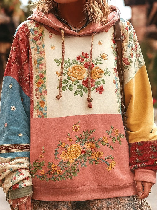 Γυναικείο Vintage Bohemian Patchwork λουλούδια περίπτωση κουκούλας